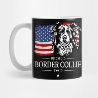 Proud Border Collie Dad American Flag patriotic dog Mug